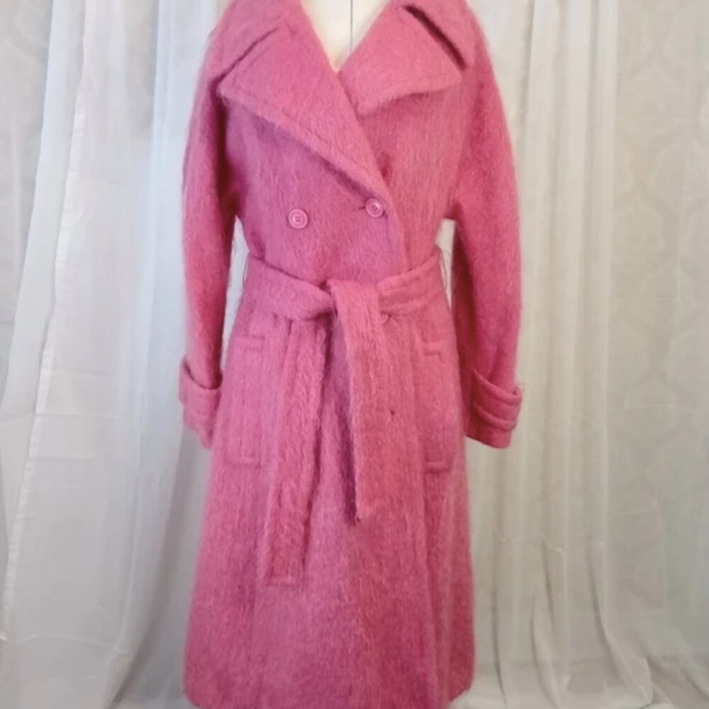Vintage Raspberry Pink Mohair Coat